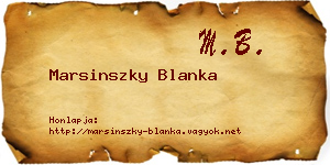 Marsinszky Blanka névjegykártya